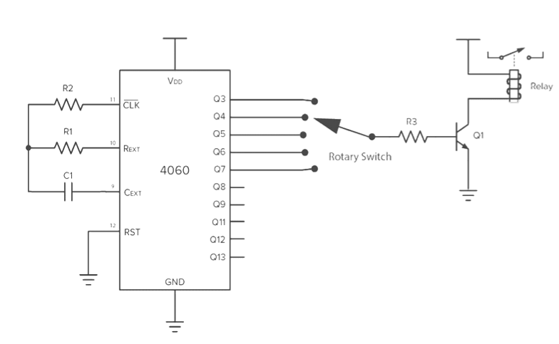 CD4060 Timer Circuit
