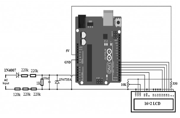 AC Voltmeter with Arduino Board