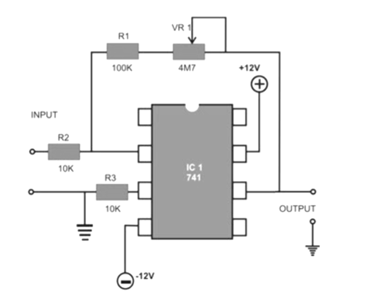 IC 741 Op-Amp Circuit Diagram